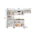 Ver imagem 3 de Kit de Cozinha Modulada 4pçs Múltipla (2 Armários + 1 Balcão + 1 Paneleiro) C4p82 Branco/preto -