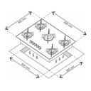 Ver imagem 2 de Cooktop Tripla Chama 5 Bocas Bivolt Prata Chamalux
