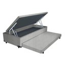 Ver imagem 1 de Cama Box Baú Auxiliar Solteiro Suede Espuma 8cm 88x188x45 Cinza