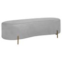 Ver imagem 1 de Puff Calçadeira Orgânico Maitê 1,38m Cama Casal Bouclê Cinza Sofa Store