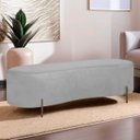 Ver imagem 2 de Puff Calçadeira Orgânico Maitê 1,38m Cama Casal Bouclê Cinza Sofa Store