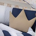 Ver imagem 6 de Kit Protetor Berço Trança Coroa Menino Azul 11 Peças