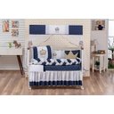 Ver imagem 3 de Kit Protetor Berço Trança Coroa Menino Azul 11 Peças