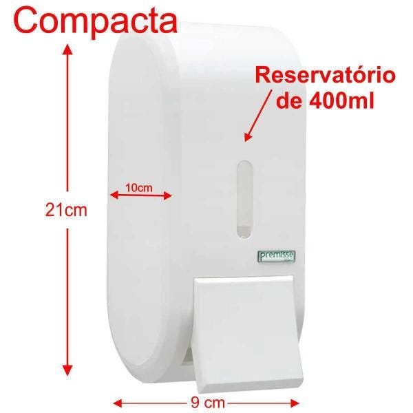Kit Toalheiro Branco + Saboneteira Compacta 400Ml - 2