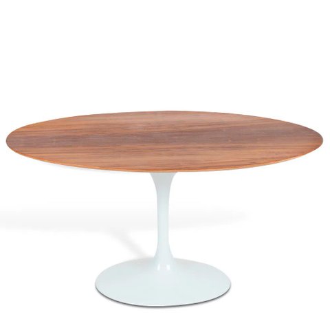 Mesa Saarinen Oval Imbuia 180x100cm - Base Branca