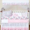 Kit Berço Americano Trançado Nuvem 11 Peças Bordado Rosa - 1