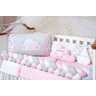 Kit Berço Americano Trançado Nuvem 11 Peças Bordado Rosa - 4