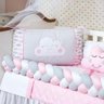 Kit Berço Americano Trançado Nuvem 11 Peças Bordado Rosa - 3