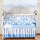 Ver imagem 1 de Kit Protetor Berço Nuvem Trança Rosa Menina 11 Peças