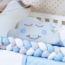 Ver imagem 6 de Kit Protetor Berço Nuvem Trança Rosa Menina 11 Peças