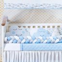 Ver imagem 4 de Kit Protetor Berço Nuvem Trança Rosa Menina 11 Peças