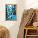 Ver imagem 2 de Quadro Moldura Dourada Buda Azul 45x34cm:com Vidro