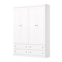 Ver imagem 2 de Guarda-Roupa Infantil 4 Portas 4 Gavetas Savana Branco Yescasa