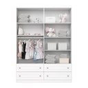 Ver imagem 4 de Guarda-Roupa Infantil 4 Portas 4 Gavetas Savana Branco Yescasa