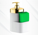 Ver imagem 1 de Porta Detergente Dispenser Pia Eleganza Luxo Branco - Dourado
