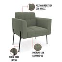Ver imagem 2 de Poltrona Sala de Estar Pé de Ferro Preto Elisa Bouclê D03 Verde Pistache
