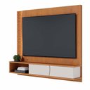 Ver imagem 1 de Painel Tv 65 Pol 180cm Bancada Suspensa Ripado Manacá C04 - D'Rossi Cor Freijó e Off White Matte