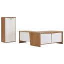 Ver imagem 1 de Mesa Escritorio 3 Gavetas 2 Portas em L 190x180 cm e Armario 2 Portas 160x77 cm Freijo Branco Artany