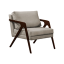 Ver imagem 2 de Conjunto 2 Poltronas Sala de Estar Monique Madeira Castanho Cor: Bege Veludo