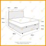 Cama Box Baú + Cabeceira Cassis e Colchão Casal Anjos Classic Molas Ensacadas 138cm - 3