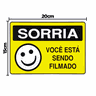 Combo 10 Placas De Sinalização Sorria Você Está Sendo Filmado 20x15 Acesso - P-25 F9e - 2
