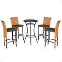 Ver imagem 1 de Mesa Bistro e 4 Banquetas Roma Preta Corda Náutica 13 Trama Original