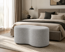 Ver imagem 2 de Puff Orgânico Feijão 80cm para Sala e Quarto Bouclé Cinza