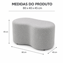 Ver imagem 6 de Puff Orgânico Feijão 80cm para Sala e Quarto Bouclé Cinza