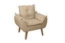 Ver imagem 2 de Kit 2 Poltronas Decorativas Opala Suede Bege Linho Smf Decor