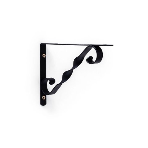 Kit 6X Suporte Decorado Mão Francesa para Prateleira 20 cm Preto