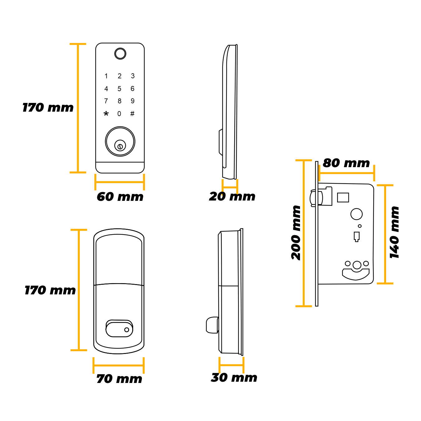 Fechadura Porta Abrir Digital Imab D100 Bluetooth Cinza - 4