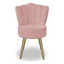 Ver imagem 2 de Kit 4 Cadeiras de Jantar Pétala com Pés em Aço Dourado Veludo Rosa Claro Bz Home Decor