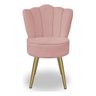 Kit 4 Cadeiras de Jantar Pétala com Pés em Aço Dourado Veludo Rosa Claro Bz Home Decor - 2