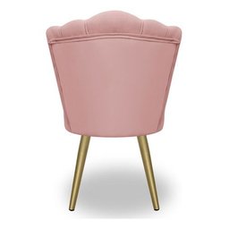 Kit 4 Cadeiras de Jantar Pétala com Pés em Aço Dourado Veludo Rosa Claro Bz Home Decor - 7