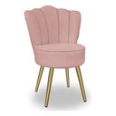Ver imagem 6 de Kit 4 Cadeiras de Jantar Pétala com Pés em Aço Dourado Veludo Rosa Claro Bz Home Decor
