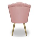 Ver imagem 5 de Kit 4 Cadeiras de Jantar Pétala com Pés em Aço Dourado Veludo Rosa Claro Bz Home Decor