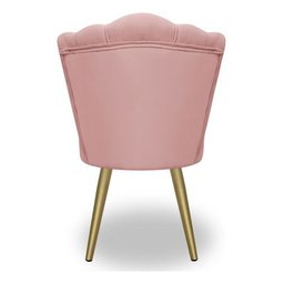 Kit 4 Cadeiras de Jantar Pétala com Pés em Aço Dourado Veludo Rosa Claro Bz Home Decor - 5