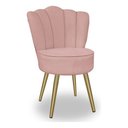 Ver imagem 4 de Kit 4 Cadeiras de Jantar Pétala com Pés em Aço Dourado Veludo Rosa Claro Bz Home Decor