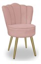 Ver imagem 4 de Kit 4 Cadeiras de Jantar Pétala com Pés em Aço Dourado Veludo Rosa Claro Bz Home Decor
