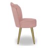 Kit 4 Cadeiras de Jantar Pétala com Pés em Aço Dourado Veludo Rosa Claro Bz Home Decor - 3