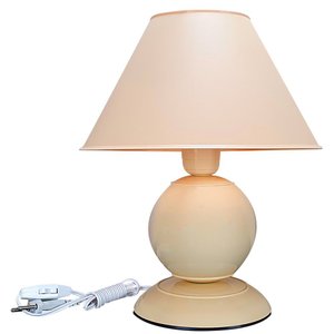 Abajur Moderno Decoração Quarto Sala Luminária Maetê Bege Cúpula Bege