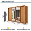 Ver imagem 3 de Guarda Roupa Casal com Espelho 4 Portas de Correr e 4 Gavetas 279,3cm Premium Jade