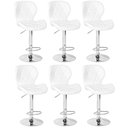 Ver imagem 1 de Kit 06 Banquetas Slim Estofada Giratória com Regulagem de Altura - Branco