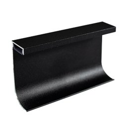 Rodapé Invertido Curvo Lete Autocolante em Aluminio com Aba para LED 60mm x 20mm - Homeney Preto Mic - 1