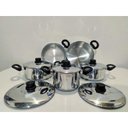 Ver imagem 1 de Jogo Conjunto Panelas 5 Pçs Alumínio Grosso Brilho Espelhado