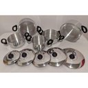 Ver imagem 3 de Jogo Conjunto Panelas 5 Pçs Alumínio Grosso Brilho Espelhado