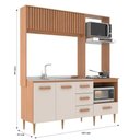Ver imagem 4 de Cozinha Compacta Celine 4 Portas 3 Gavetas MDP 185cm Freijó e Off White