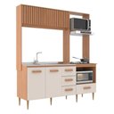 Ver imagem 5 de Cozinha Compacta Celine 4 Portas 3 Gavetas MDP 185cm Freijó e Off White