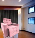 Ver imagem 1 de Poltrona Amamentação Retratil E Reclinavel Sala Quarto Mamae Sofia Rosa