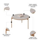 Ver imagem 3 de Mesa de Centro Redonda para Sala Pé Metal Nala D04 Bali - Mpozenato